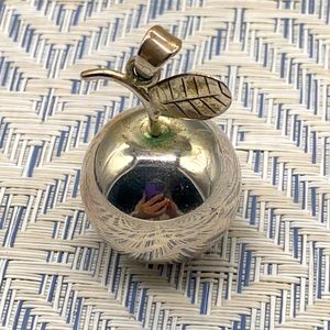 Vintage sterling silver apple motif harmony bell pendant 🍎